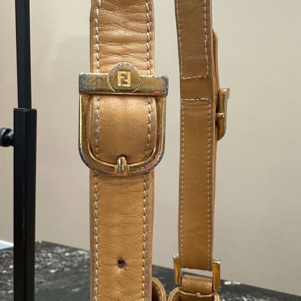 Fendi Tan and Black Striped Drawstring Bucket Bag🤎🖤 - Picture 6 of 15